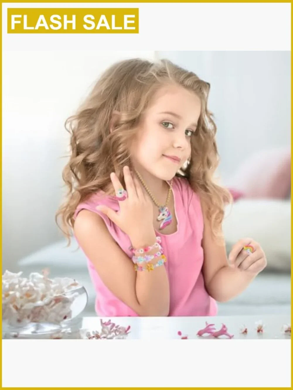 26pc Kids Dress Up Jewelry Set Necklaces Bracelets Rings Unicorn